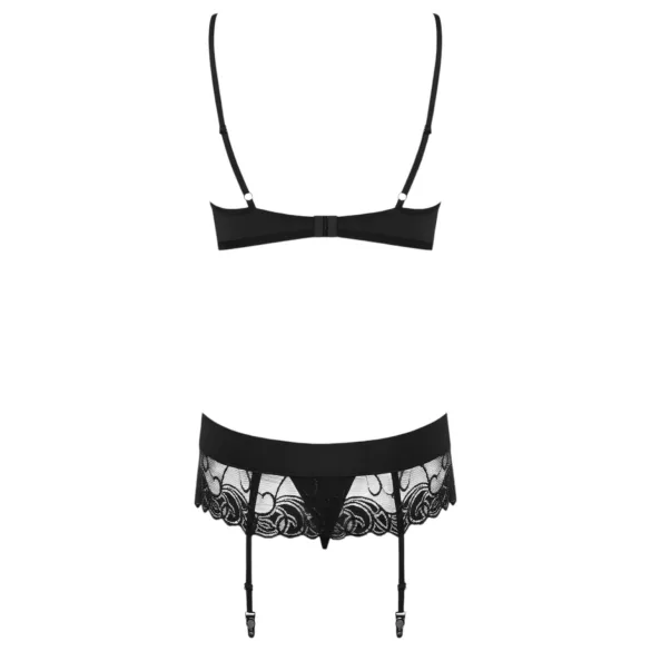 Obsessive Wonderia - brodert blondesett i sort undertøy - L/XL
