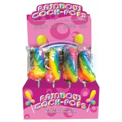   Rainbow Cock Pop - slikkelollipop formet som penis (85 g) - fruktsmak