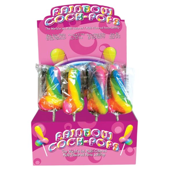 Regnbue Slikkelapp - Fruktig Penis Lollipop (85g)