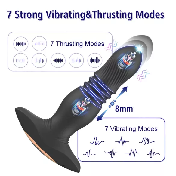 Aixiasia Roy - oppladbar, trådløs analvibrator (svart)