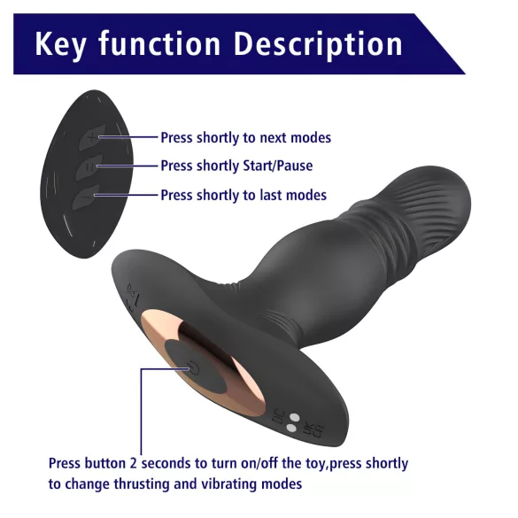 Aixiasia Roy - oppladbar, trådløs analvibrator (svart)