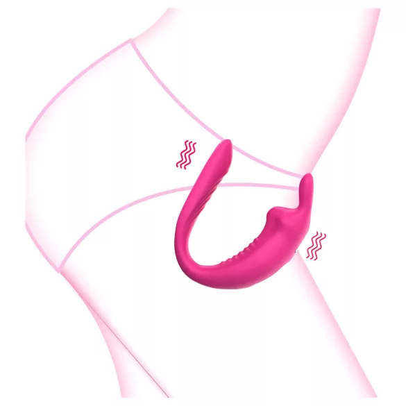 Aixiasia Hera - trådløs parvibrator med oppladning (rosa)