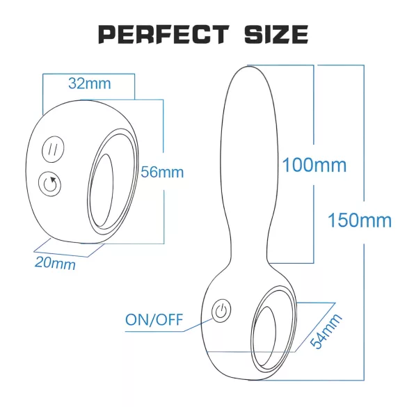 Aixiasia Dylon-Remote - trådløs, oppladbar analvibrator (svart)