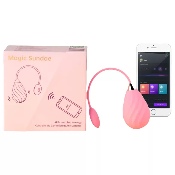 Magic Motion Sundae - smart, oppladbar vibrasjonsegg (rosa)