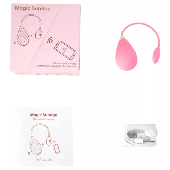 Magic Motion Sundae - smart, oppladbar vibrasjonsegg (rosa)