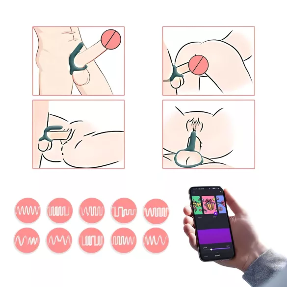 Magic Motion Rise - smart, oppladbar vibrerende penisring (grønn)