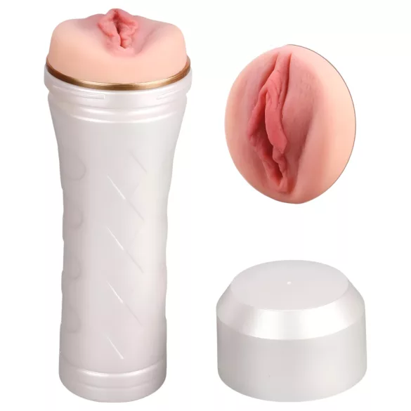 Tracy's Dog 3D Stroker - Realistisk Kunstvagina i Etui (Hvit-Natur)