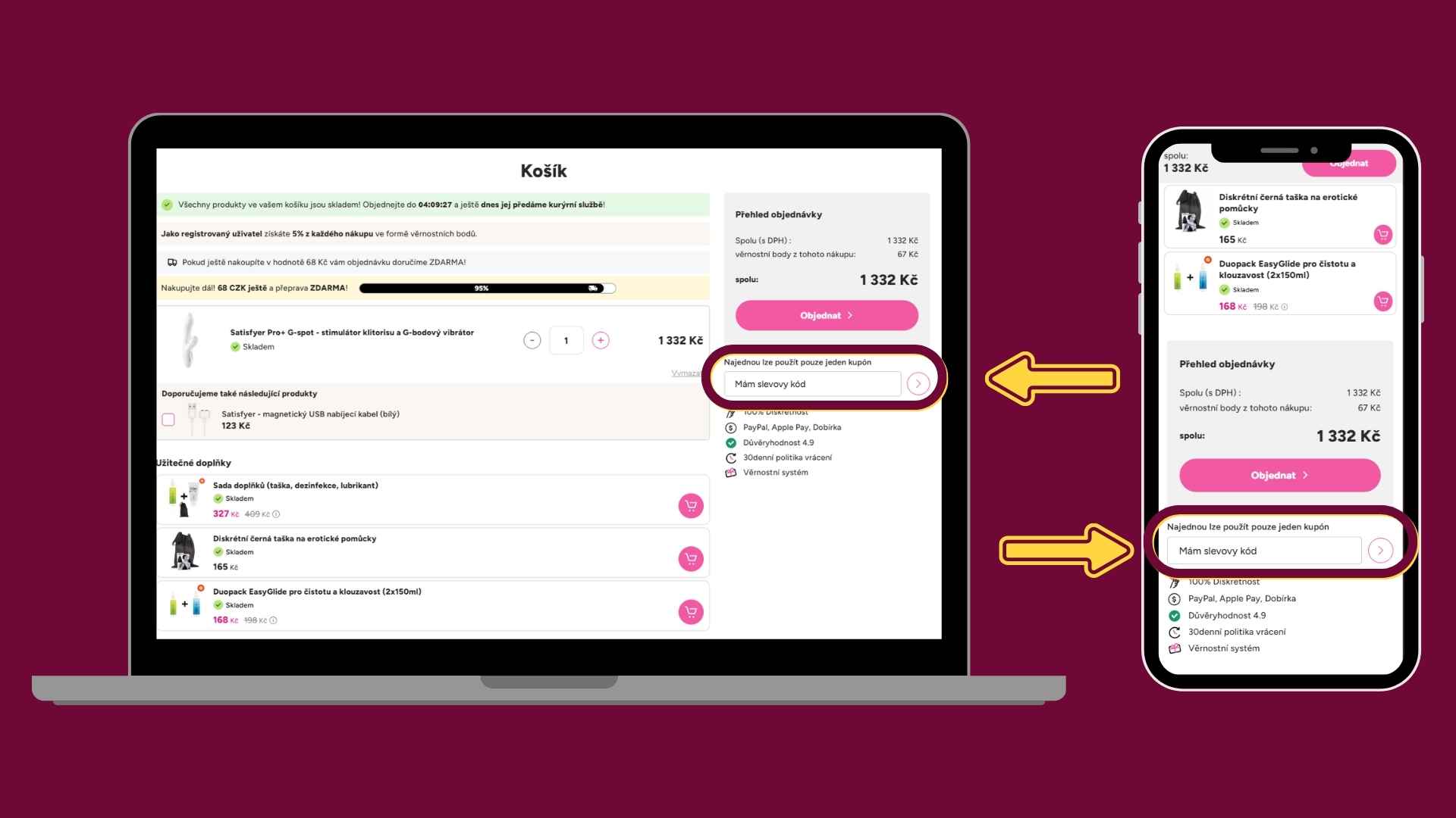 Fremgangsmåte for bruk av rabattkupong - Lovesexshop